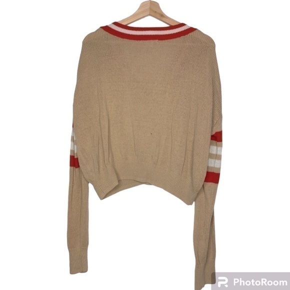 URBAN OUTFITTERS V NECK VARSITY SWEATER SIZE LARGE - Picture 3 of 4